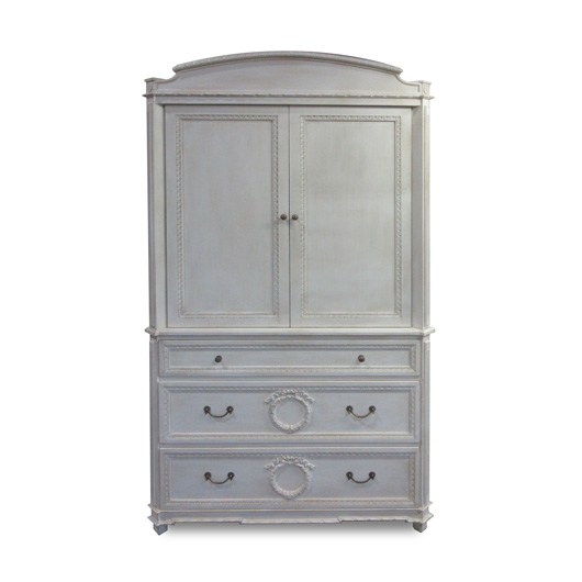 CUSTOM RIBBON & WREATH ARMOIRE