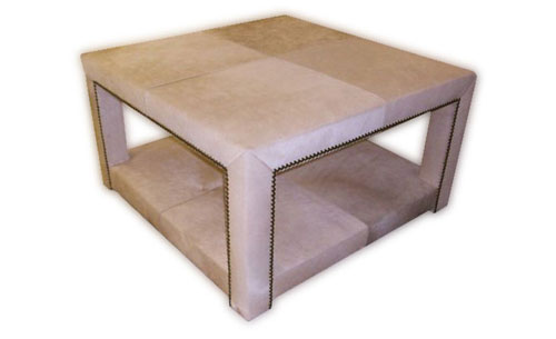 CUSTOM LEATHER TOP TABLE